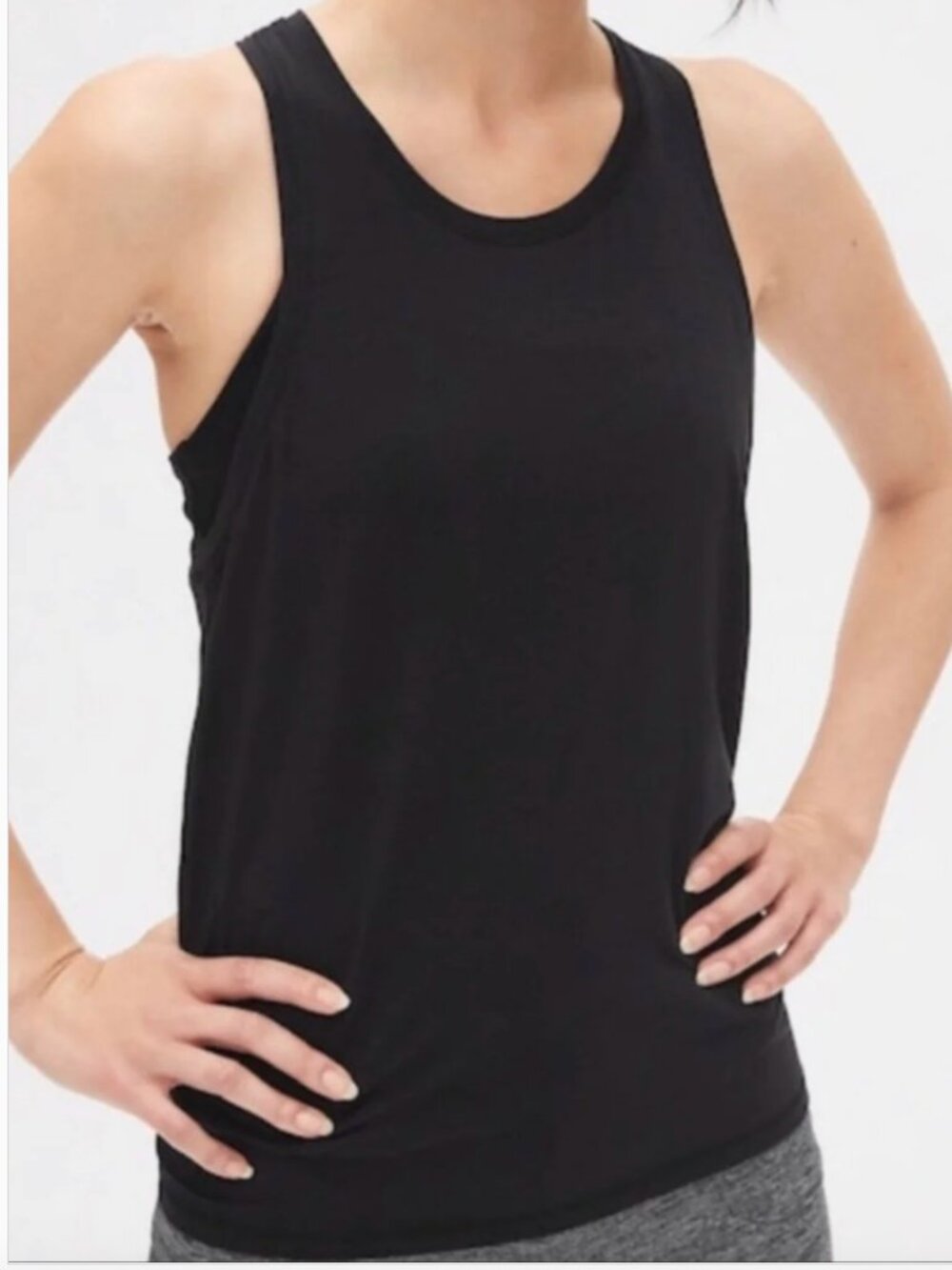 Gap Fit Breathe Tie-Back Tank Black Medium